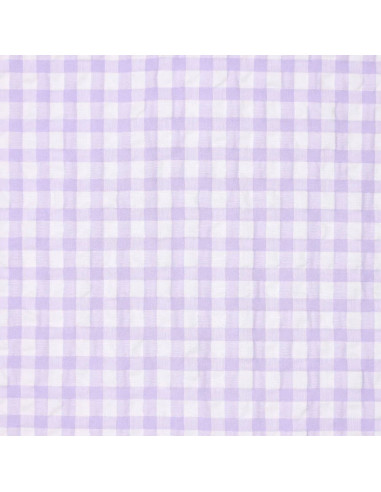 Plaid Seersucker Fabric - Purple
