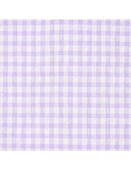 Plaid Seersucker Fabric - Purple