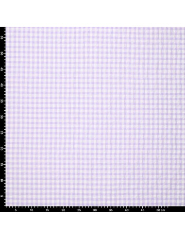 Plaid Seersucker Fabric - Purple
