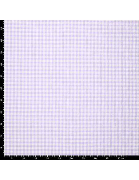 Plaid Seersucker Fabric - Purple