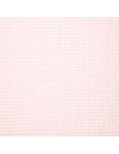 Plaid Seersucker Fabric - Pink 2