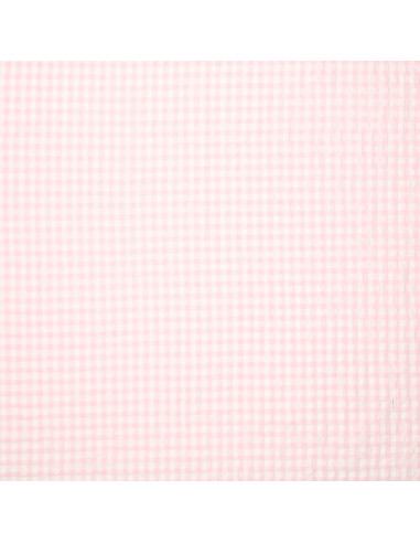 Plaid Seersucker Fabric - Pink