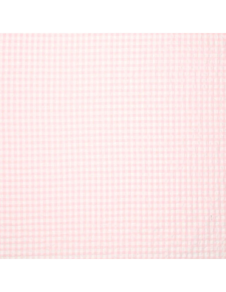 Plaid Seersucker Fabric - Pink