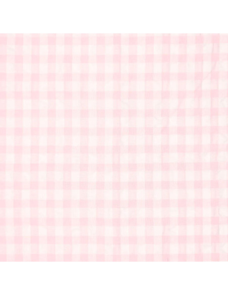 Plaid Seersucker Fabric - Pink