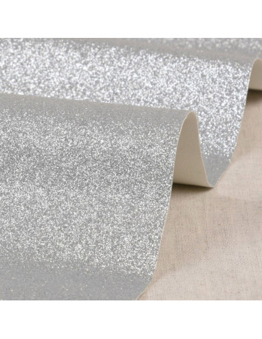 Glitter sheet 50 x 70 cm - Silver