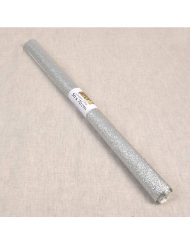 Glitter sheet 50 x 70 cm - Silver