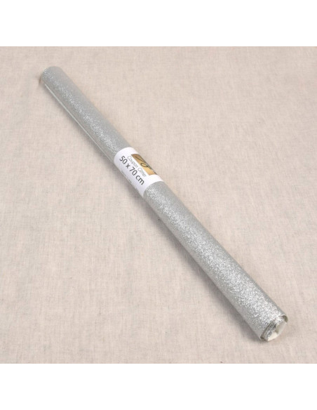Glitter sheet 50 x 70 cm - Silver