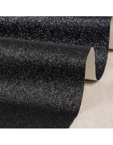 Glitter sheet 50 x 70 cm - Black