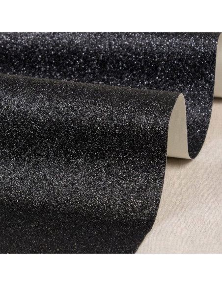Glitter sheet 50 x 70 cm - Black