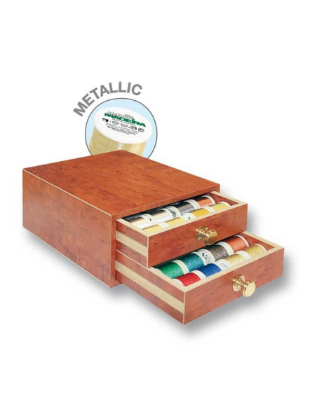 Mini box of Metallic Madeira embroidery threads 200 m