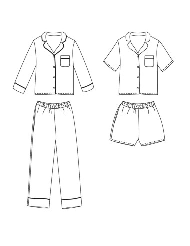 Budapest Kids Pajama Pattern - Ikatee