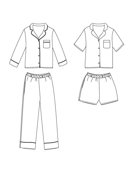 Budapest Kids Pajama Pattern - Ikatee