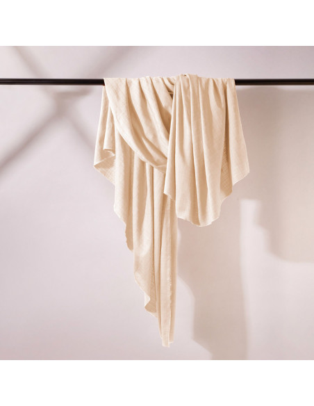 Flake Off White Cotton Viscose Fabric - Atelier Brunette