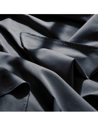 Light Deep Charcoal Cotton Gabardine Fabric - Atelier Brunette