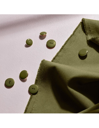 Light Ivy Green Cotton Gabardine Fabric - Atelier Brunette