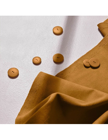 Light Ochre Cotton Gabardine Fabric - Atelier Brunette