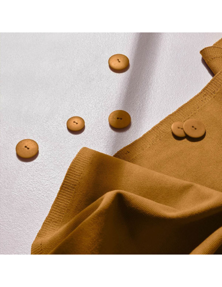 Light Ochre Cotton Gabardine Fabric - Atelier Brunette