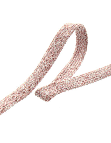 Braided flat marled cord - Pink