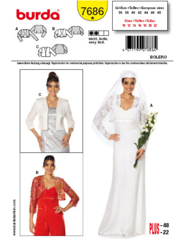 Bolero Pattern - Burda 7686