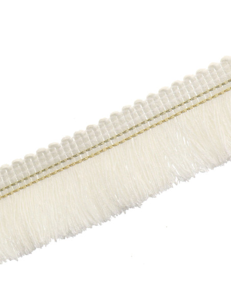 Topstitched fringe in gold, 30 mm - Cream