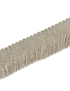 Overstitched fringe gold 30 mm - Linen