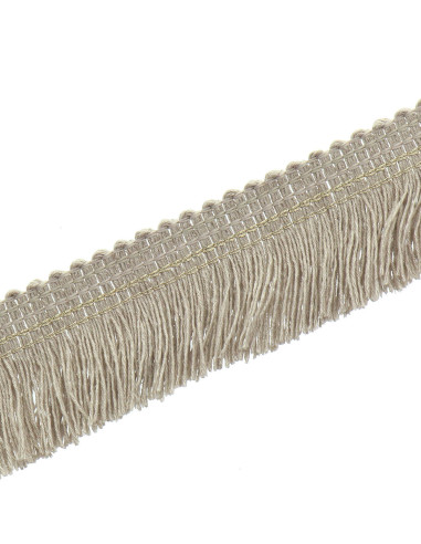 Overstitched fringe gold 30 mm - Linen