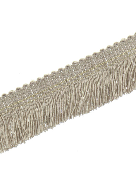Overstitched fringe gold 30 mm - Linen