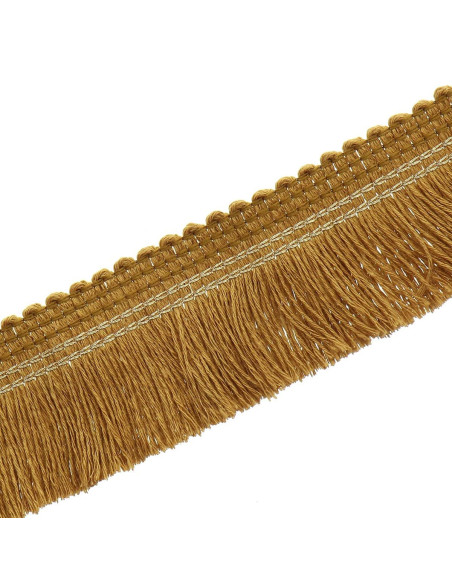 Topstitched fringe in gold, 30 mm - Ochre