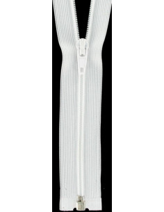 Super fine separable nylon zipper - White