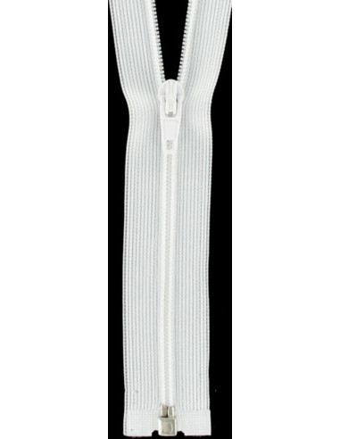 Super fine separable nylon zipper - White