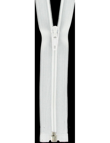 Super fine separable nylon zipper - White