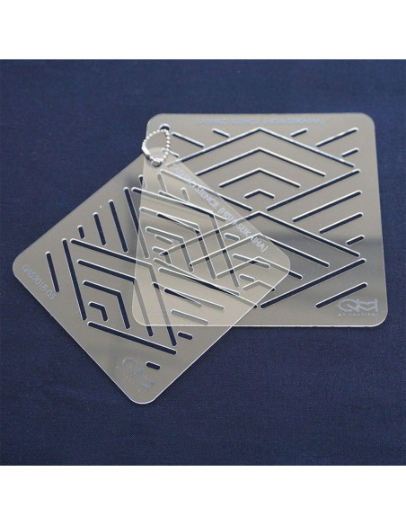 Set of 2 templates for sashiko stencil - Hishi-Seikaiha