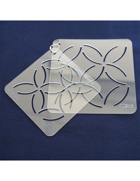 Set of 2 templates for sashiko stencil - Shippo-Tsunagi
