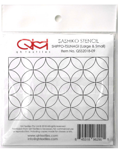 Set of 2 templates for sashiko stencil - Shippo-Tsunagi