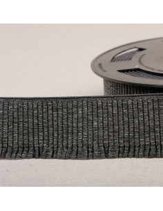 Dark gray ribbed elastic for skirt