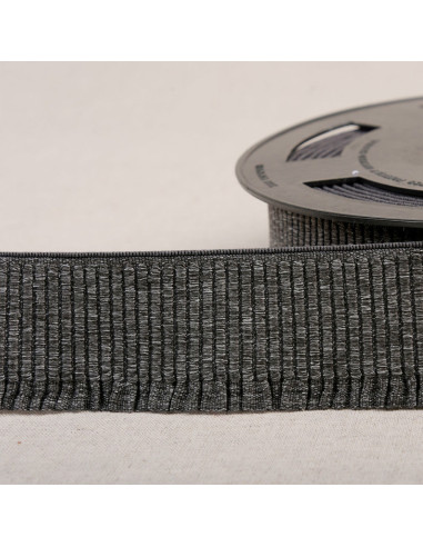 Dark gray ribbed elastic for skirt