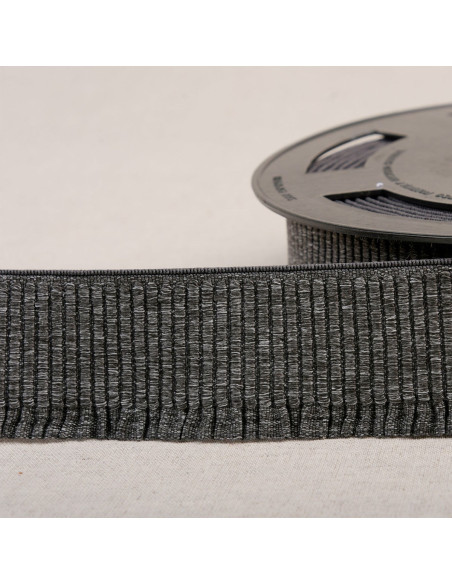 Dark gray ribbed elastic for skirt