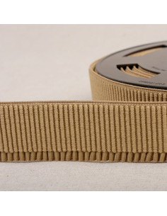 Elastic ribbed waistband for skirt - Beige