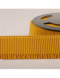 Ribbed elastic waistband for skirt - Mustard