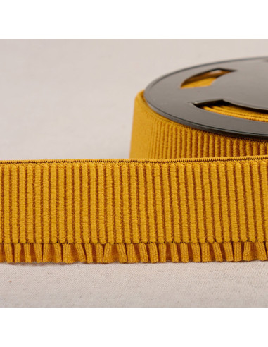 Ribbed elastic waistband for skirt - Mustard