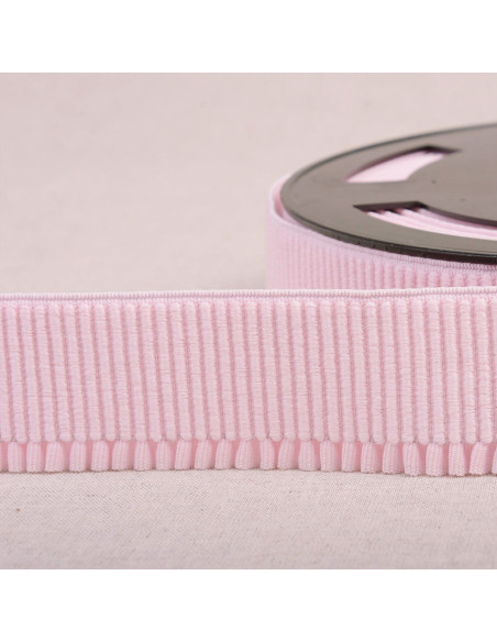 Elastic ribbed waistband for skirt - Pink