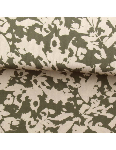 Fancy viscose fabric - Abstract khaki
