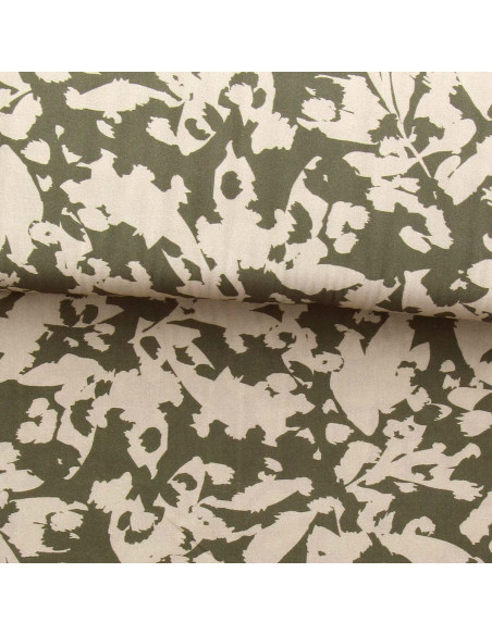 Fancy viscose fabric - Abstract khaki