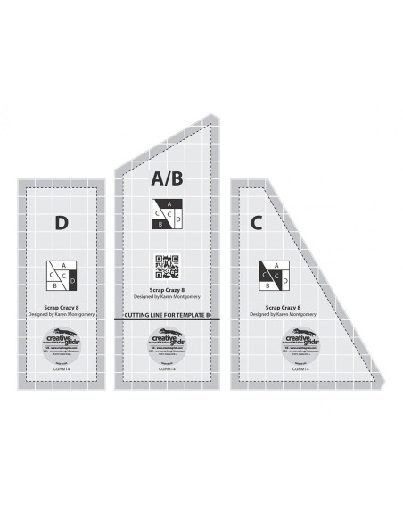 Non-Slip Scrap Crazy Creative Grids Ruler Set