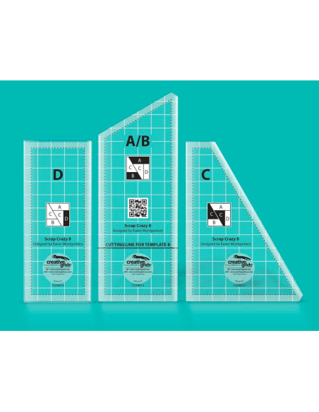Non-Slip Scrap Crazy Creative Grids Ruler Set