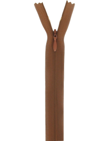 Invisible zipper - Medium brown