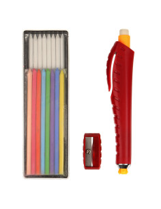 Mechanical chalk pencil + chalks + pencil sharpener