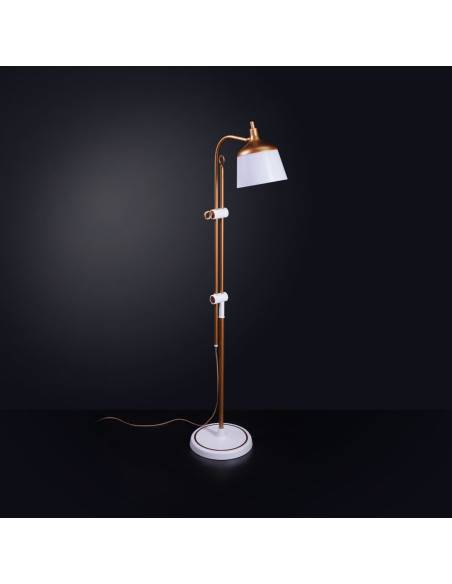 Floor lamp with magnifying glass, tray, and phone clamp Daylight Anita
