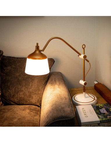 Lamp on table with magnifying glass, tray, and phone clamp Daylight Anita