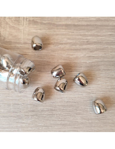 Plastic bell tip for cords - Silver